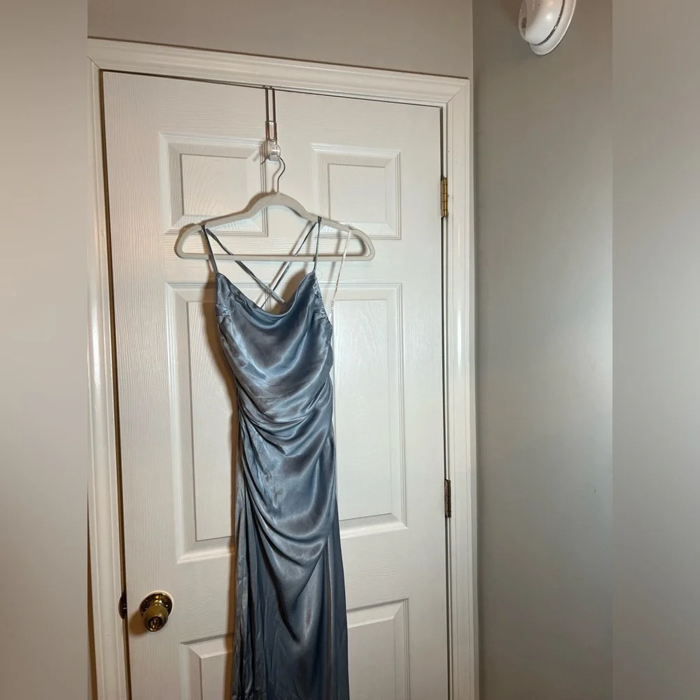 NEW Shona Joy La Lune Lace Back Maxi Dress in Powder Blue - Picture 4 of 8